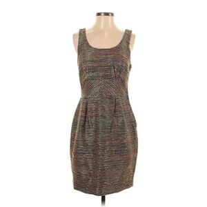 Loeffler Randall Dress 8 Metallic Tweed Silk Ladder Back